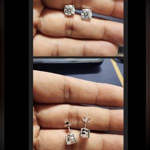 3.0ct Cushion Cut Earring, Earring Stud,